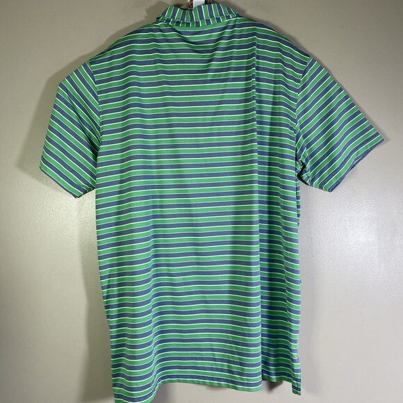 Peter Millar Golf Shirt Mens 2XL  Summer Comfort Seaside Wash Stripe Polo Green - Picture 7 of 12